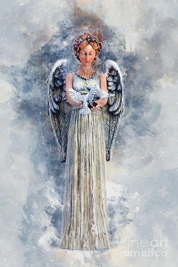 600x900 Snow Angel Painting By Ian Mitchell - Snow Angel Painting