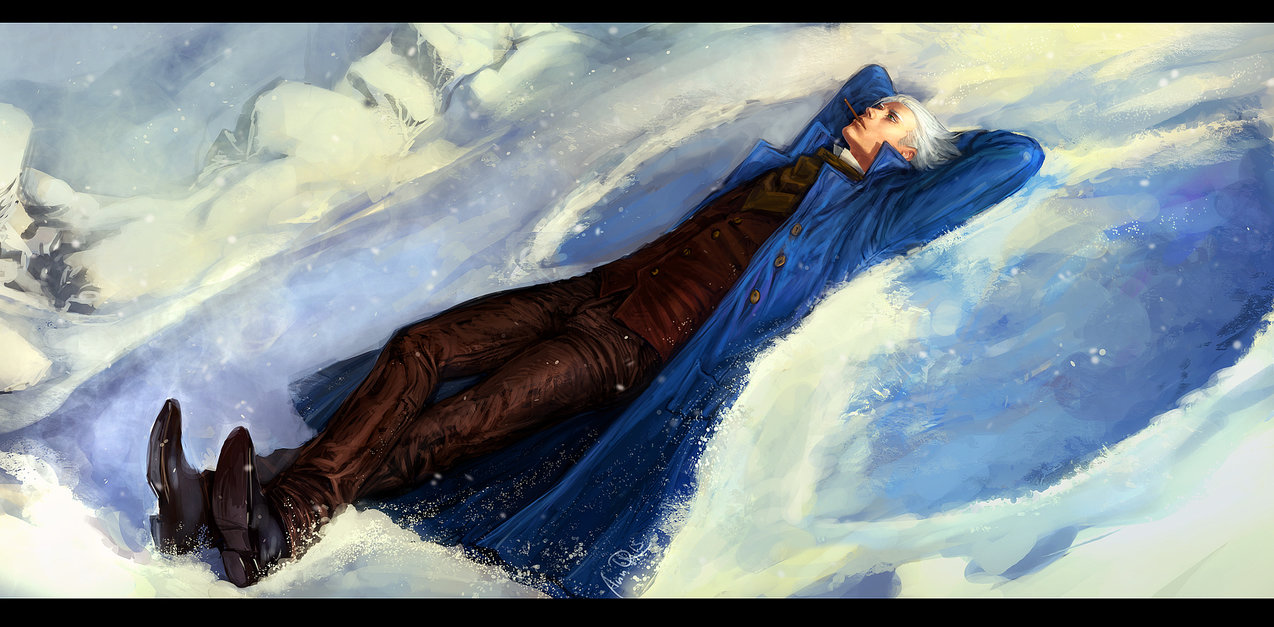 1274x627 Snow Angel By Anndr - Snow Angel Painting