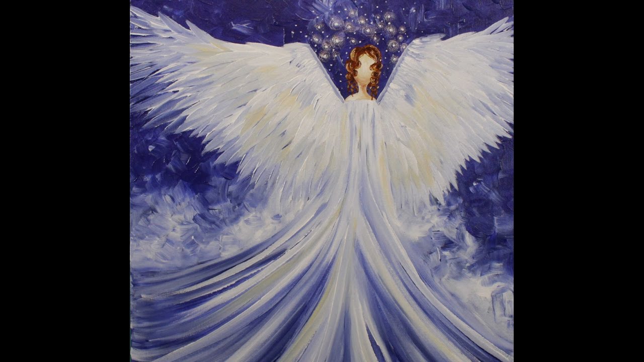 1280x720 Winter Angel Step By Step Acrylic Painting On Canvas For Beginners - Snow Angel Painting