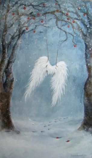 305x520 La Vie En Rose Angeles Angel, Angeles And Paintings - Snow Angel Painting