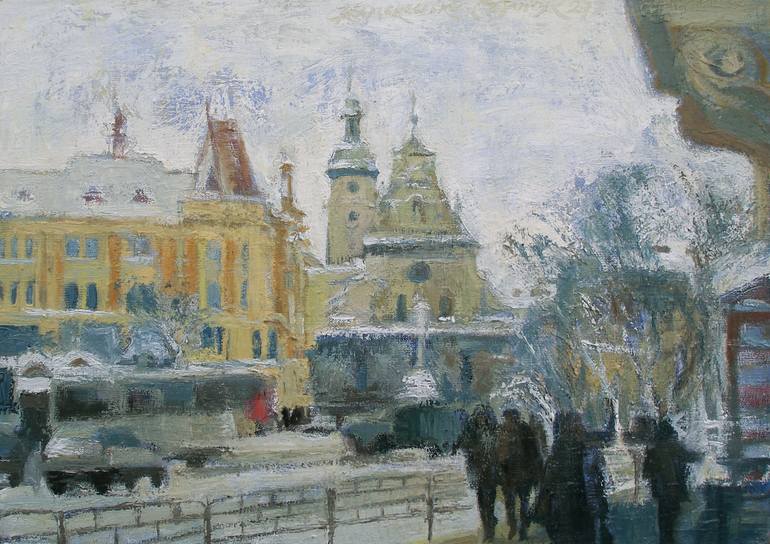 770x544 Saatchi Art Snow Day Painting By Olena Kamenetska Ostapchuk - Snow Day Painting