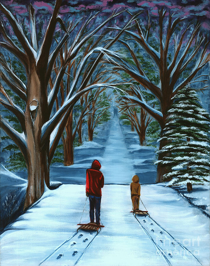 711x900 Snow Day Painting By Gail Finn - Snow Day Painting