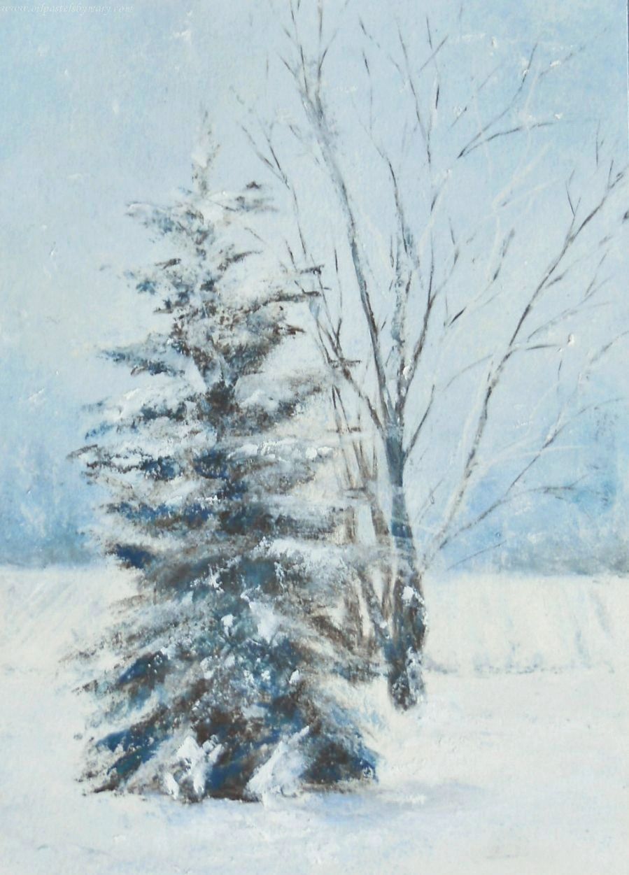 899x1251 Snowy Day, Oil Pastel Oil Pastels By Mary - Snow Day Painting