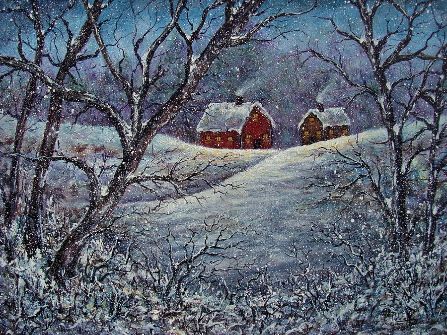 900x675 Snowy Day Painting By Natalie Holland - Snow Day Painting