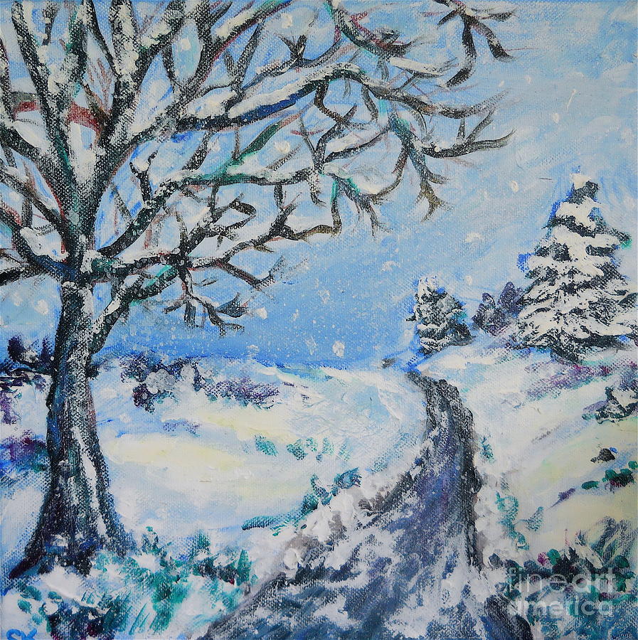 897x900 Snowy Day Painting By Sheena Kohlmeyer - Snow Day Painting