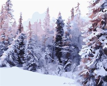 350x279 Gx6605 Yiwu Factory Abstract Naturel Landscape Canvas Oil Painting - Snow Forest Painting