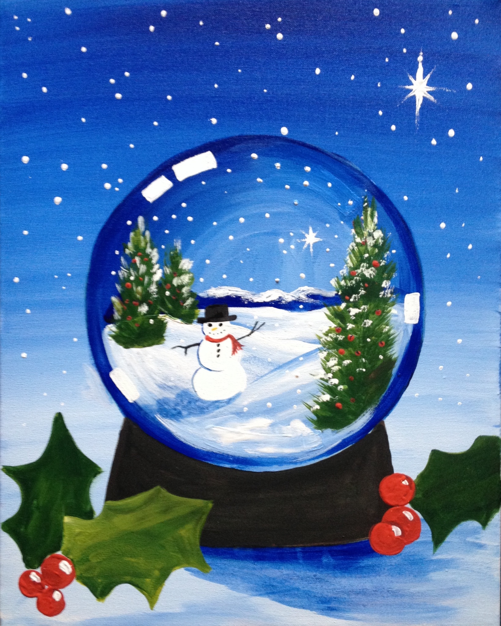 Snow Globe Painting at PaintingValley.com | Explore collection of Snow ...