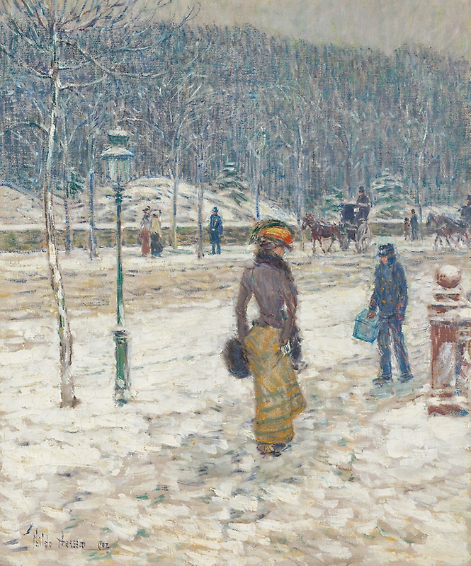 665x800 New York Street The Art Institute Of Chicago - Snow In New York Painting