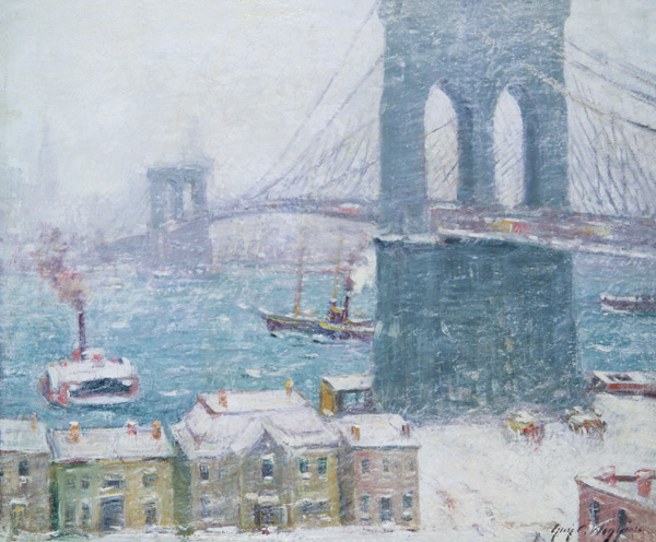 600x496 New York In Snow Paintings Ephemeral New York - Snow In New York Painting