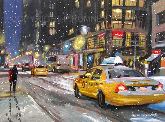 550x407 Pete Rumney Art On Twitter Just Finished This Snowy New York - Snow In New York Painting