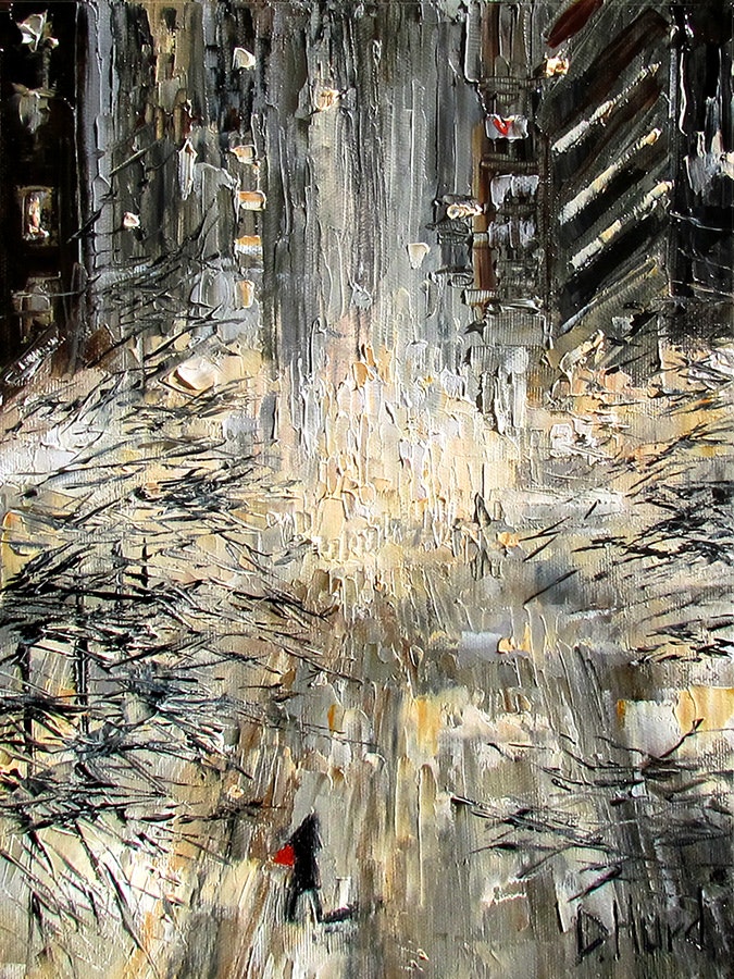 675x900 Street Scene Cityscape Snow Storm New York City Paintings Art By - Snow In New York Painting