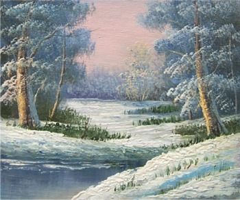 350x292 Landscape Paintings Oil Painting Painting Of Landscapes Snow - Snow Landscape Painting