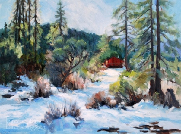 600x445 California Snow Landscape Oil Painting - Snow Landscape Painting