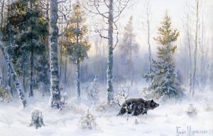 300x192 Home Decor Hd Prints Oil Painting Snow Landscape On Canvas Wall - Snow Landscape Painting