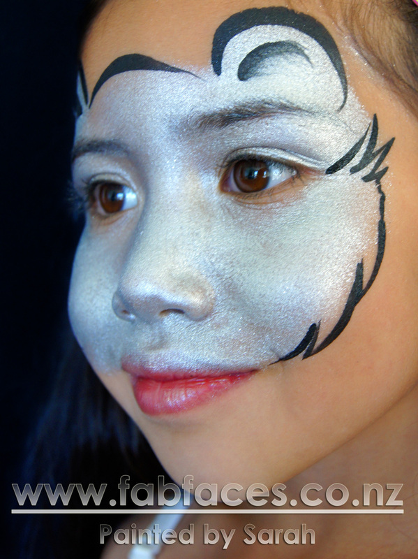 599x800 Snow Leopard Face Paint - Snow Leopard Face Painting