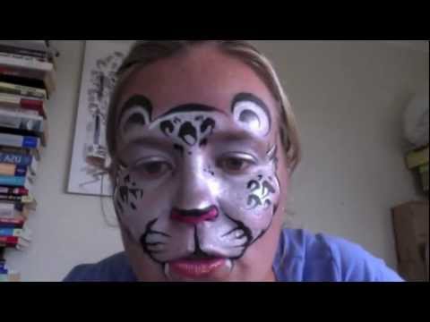 480x360 Snow Leopard Face Painting Tutorial - Snow Leopard Face Painting