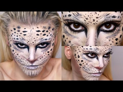 480x360 Snow Leopard Makeup Tutorial Halloween - Snow Leopard Face Painting