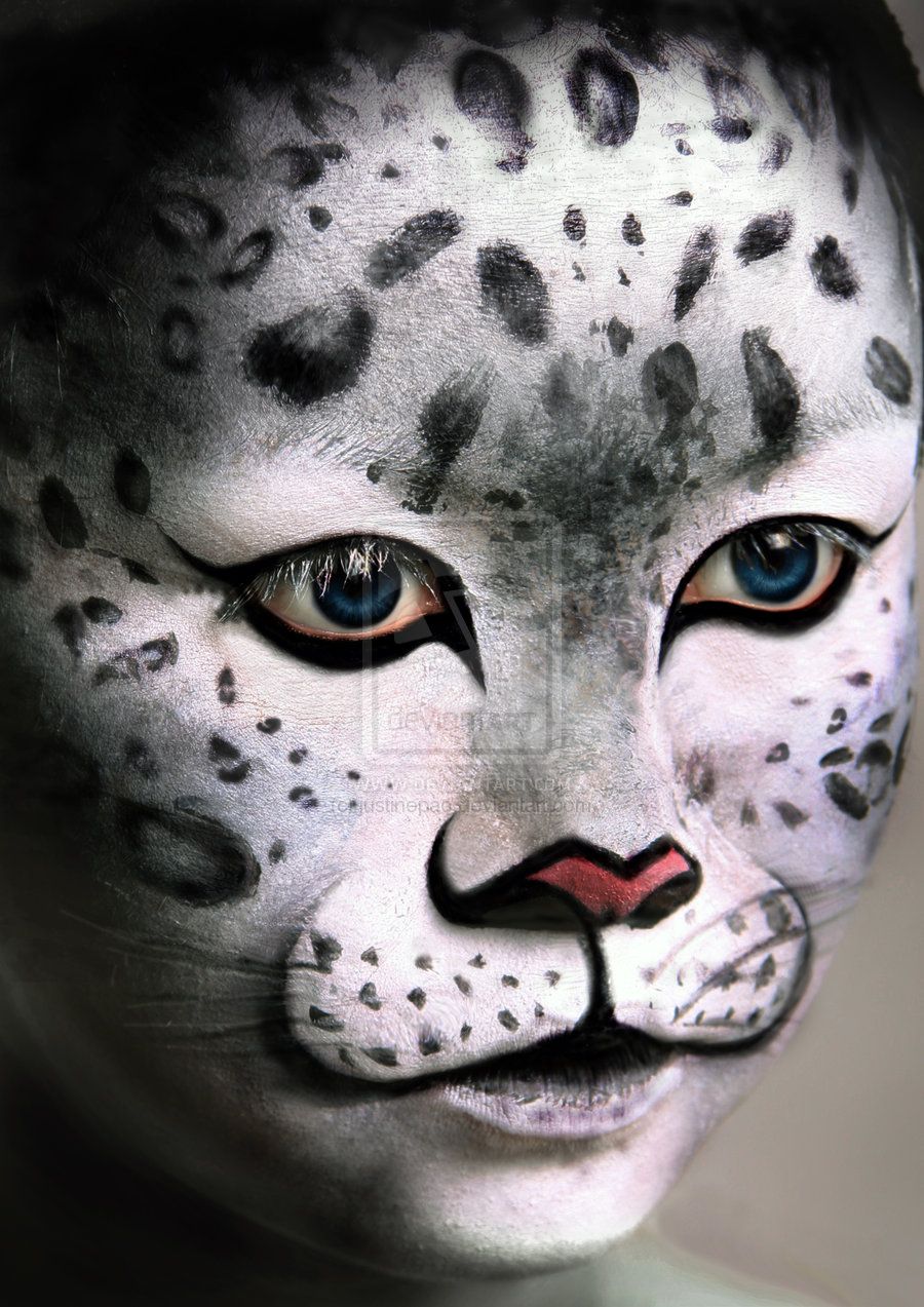 900x1273 Snow Leopard By On @ Stage - Snow Leopard Face Painting