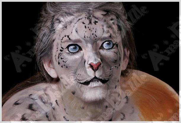 612x416 How To Do Snow Leopard Face Paint - Snow Leopard Face Painting