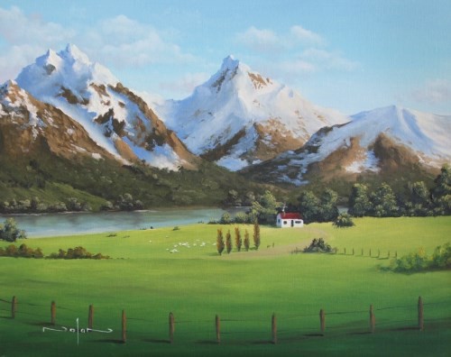 500x396 How To Paint A Snowy Mountain Retreat In Oil Online Art Lessons - Snow Mountain Painting