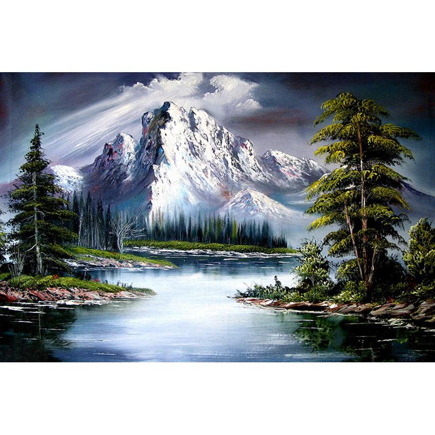 850x850 2018 Snow Mountain Scenery Full Drill Diy Mosaic Needlework - Snow Mountain Painting