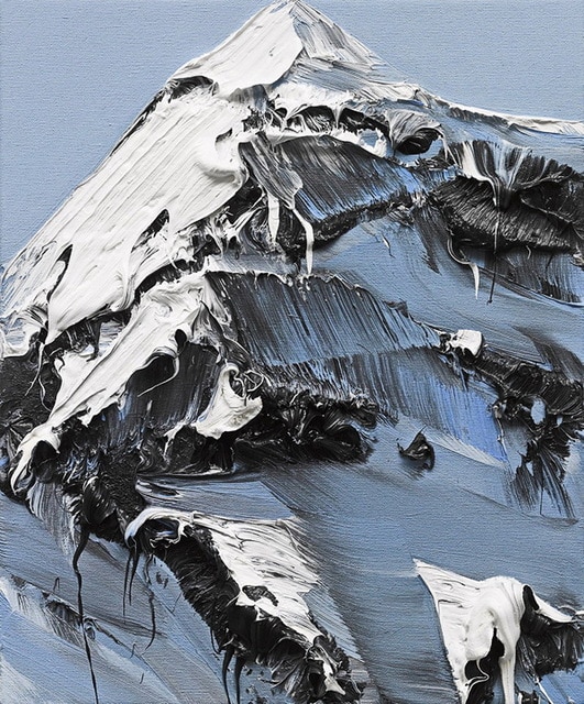 531x640 Handmade Painting By Knife Snow Mountain On Oil Painting Canvas - Snow Mountain Painting