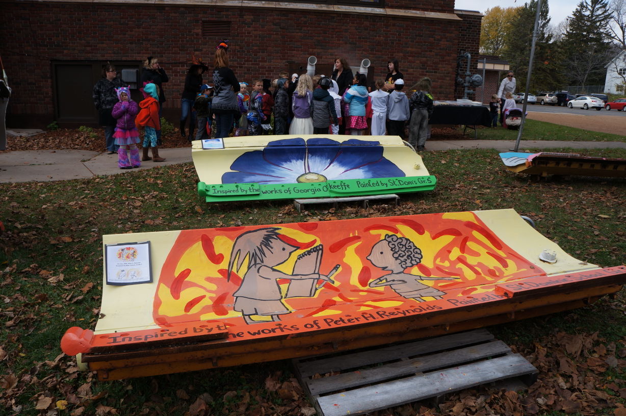 1228x816 St. Dominic School Students Paint Snow Plow Blades News - Snow Plow Painting