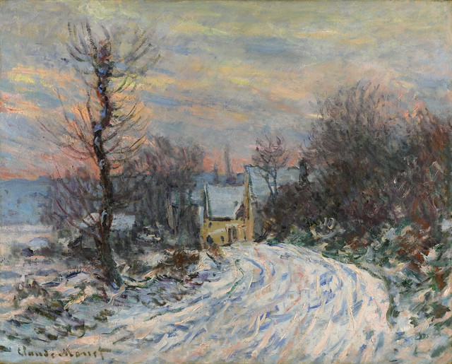 640x515 Artventures Monet's Paintings Of Snow - Snow Scene Painting