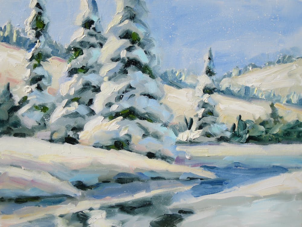 1000x752 Painting Snow Scenes In Oils Tom Brown Fine Art Falling Snow - Snow Scenes Painting
