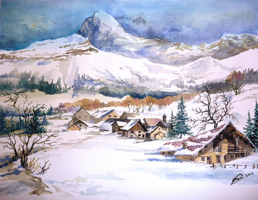 900x698 Pictures Snow Scenes Paintings, - Snow Scenes Painting