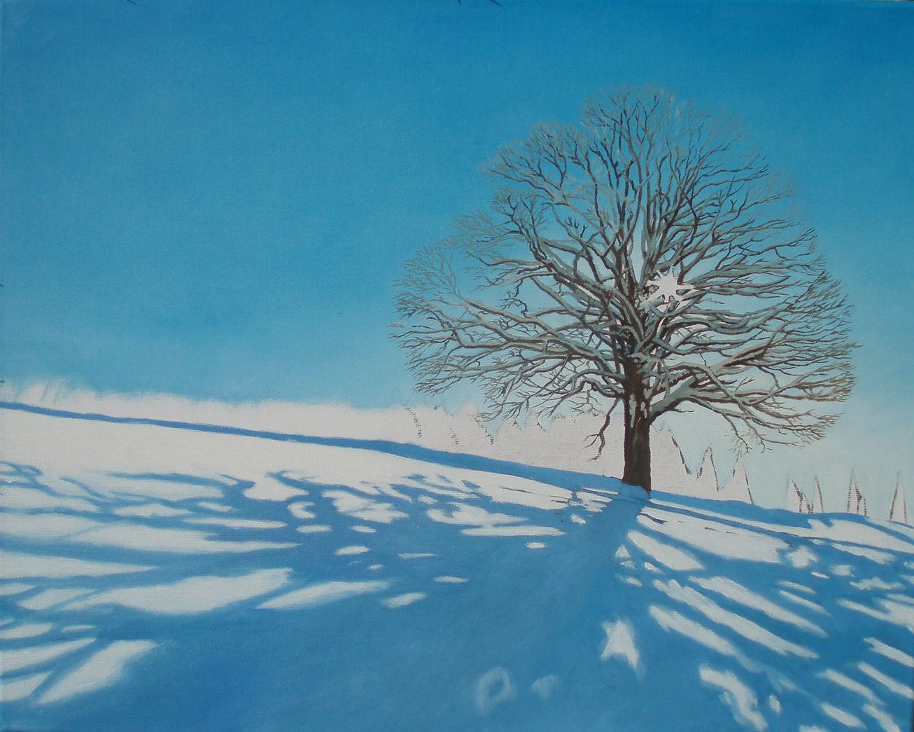 1306x1045 Landscape And Figurative Art Painting Blog Snow Tree - Snow Tree Painting