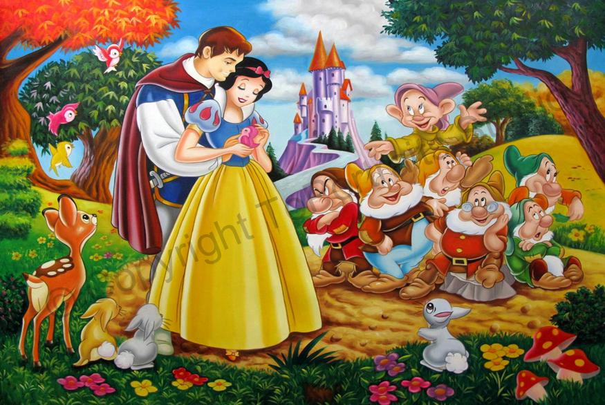 875x586 Snow White And The Seven Dwarfs - Snow White And The Seven Dwarfs Painting