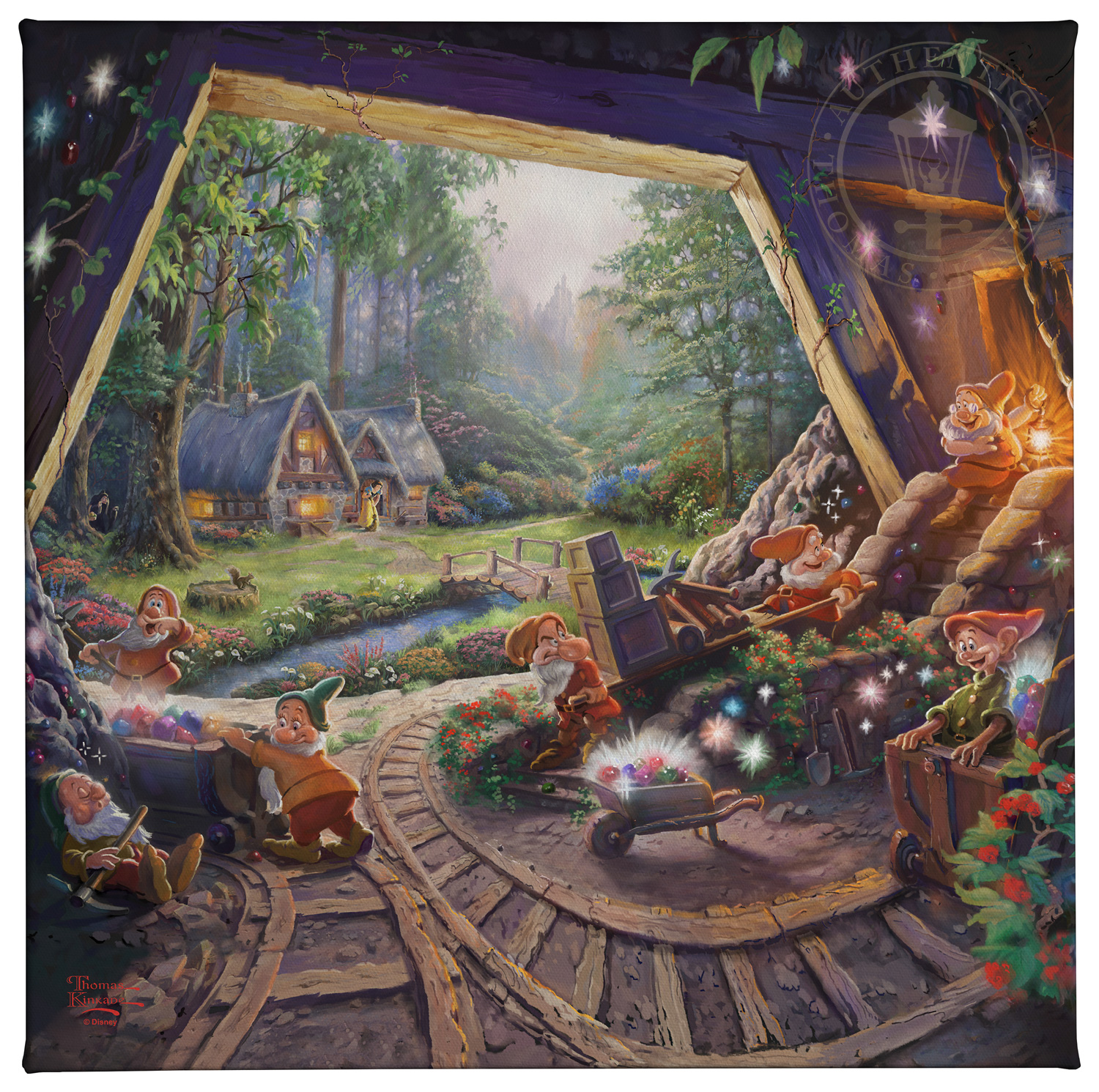 1500x1491 Snow White And The Seven Dwarfs X Gallery Wrapped Canvas - Snow White And The Seven Dwarfs Painting