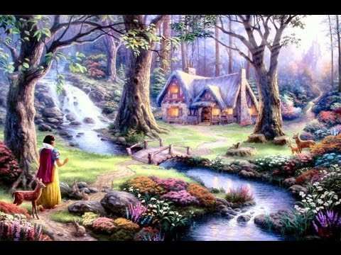 480x360 Snow White Discovers The Cottage The Thomas Kinkade Company - Snow White Painting
