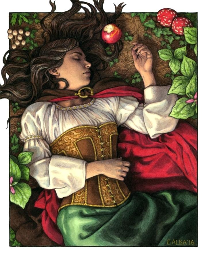 720x900 Wtercolor Nd Cryl Gouche Pinting Elisbeth Lb Snow White Painting - Snow White Painting
