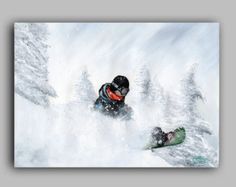 236x187 Ski Print Watercolor 11x14 Skier Snow Painting Alpine Ski Painting - Snowboard Painting