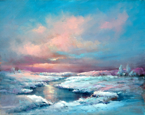 600x477 Midwest Snowfall Painting By Sally Seago - Snowfall Painting