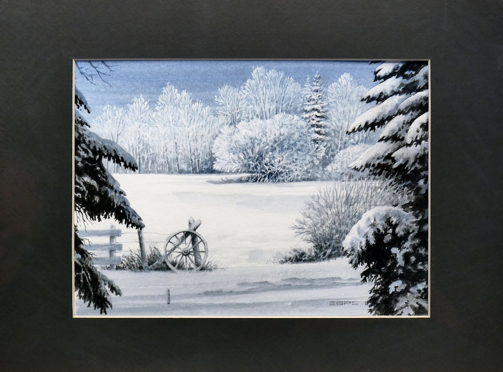 1000x740 Snowfall Aftermath Marv Espe Art - Snowfall Painting