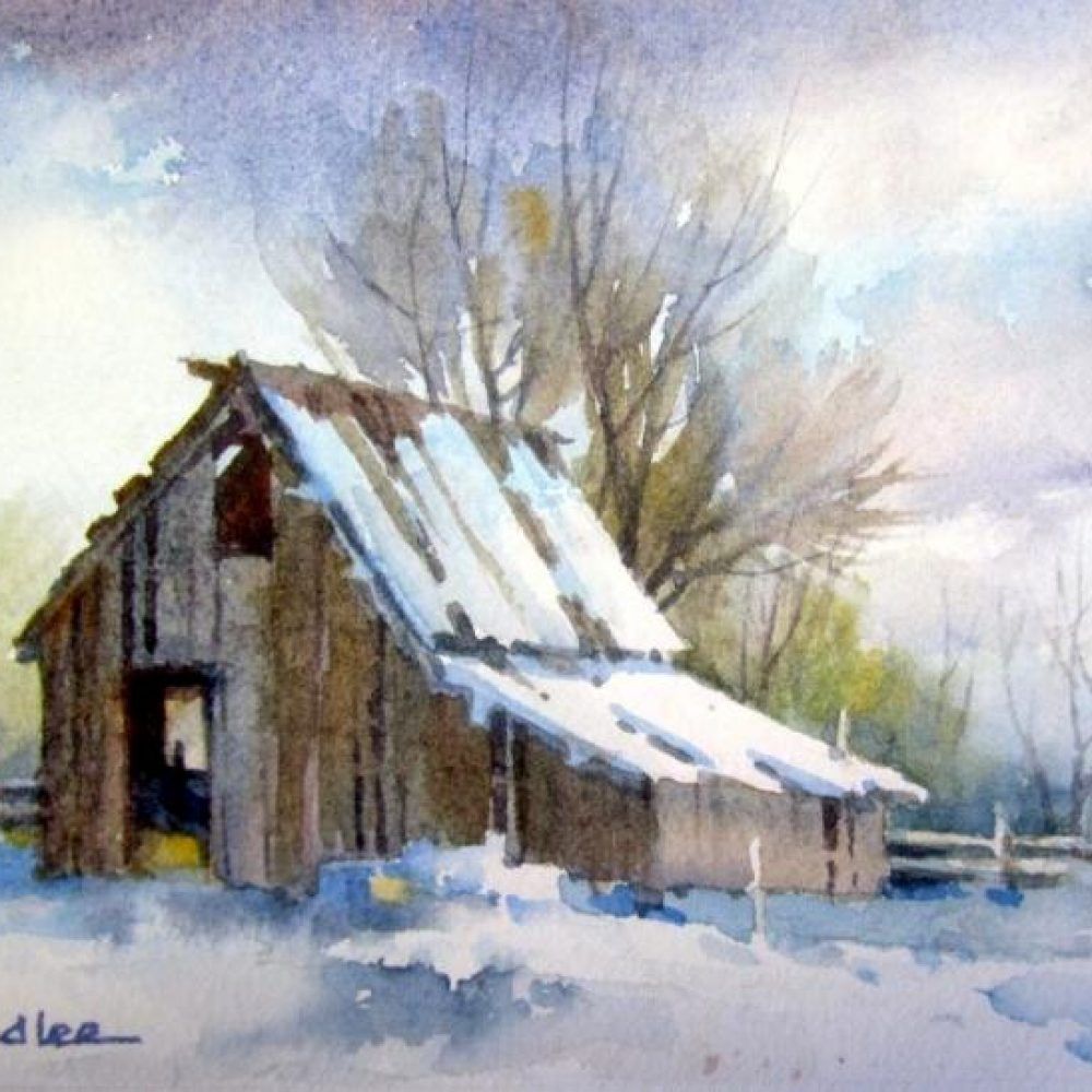 1000x1000 Utah Barn In The Snow Barn In Artful Settings - Snowfall Painting