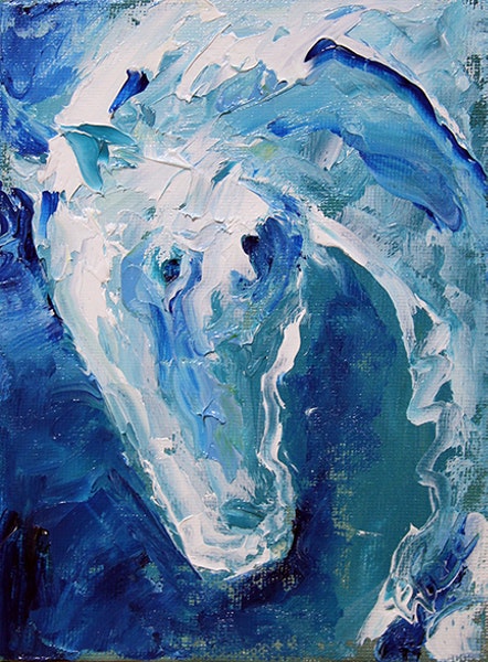 442x600 Horse 99 Snowflakes Contemporary Palette Knife Painting Horses By - Snowflake Painting