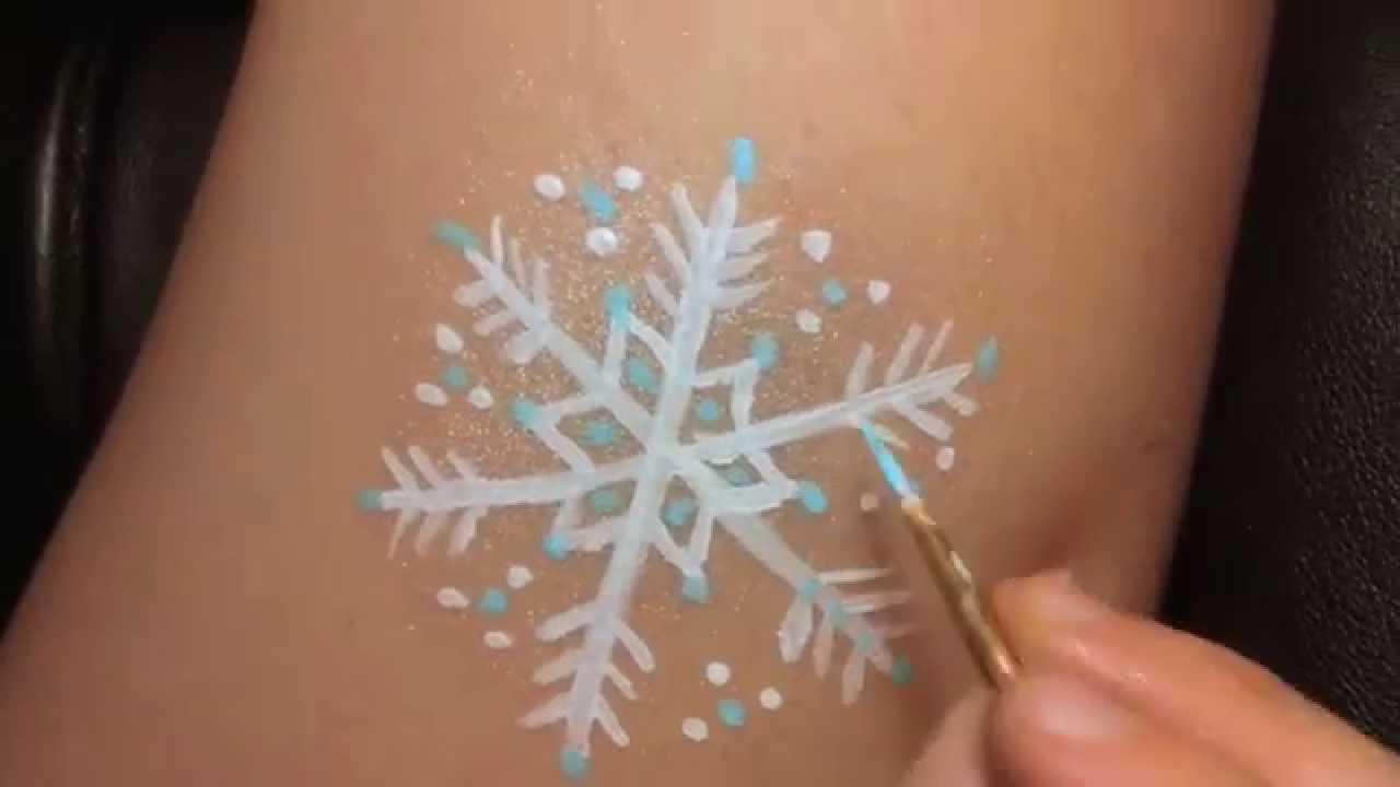 1280x720 How To Face Paint A Snowflake - Snowflake Painting