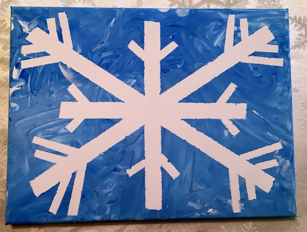 1024x775 Snowflake Finger Painting - Snowflake Painting