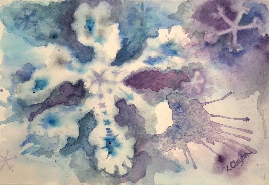 900x619 Snowflake Painting By Lynette Clayton - Snowflake Painting
