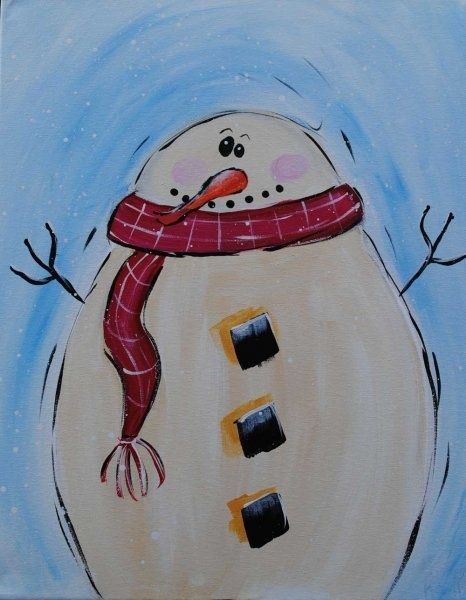 466x600 Easy Canvas Painting Ideas Cute Frosty The Snowman Canvas Paint - Snowman Canvas Painting