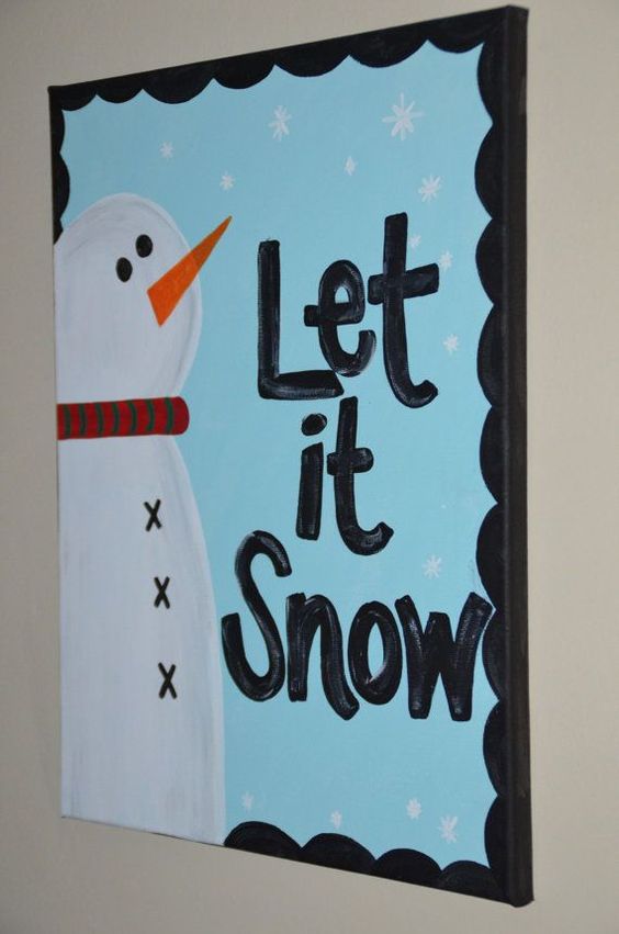 564x851 19 Easy Canvas Painting Ideas To Take - Snowman Canvas Painting