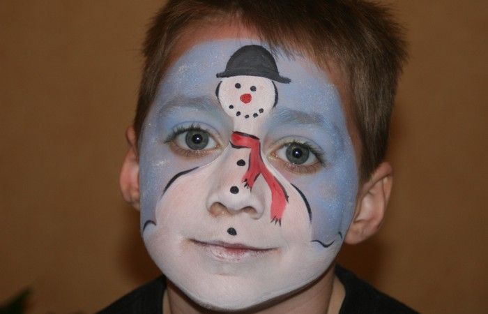 700x450 Cute Snowman Face Painting Idea For A Kids Christmas Or Winter - Snowman Face Painting
