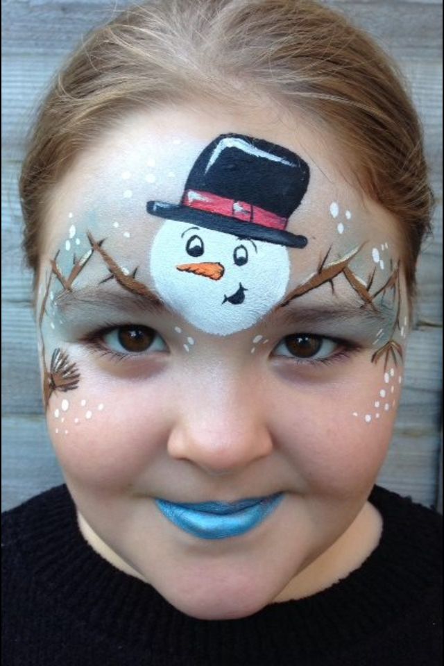 640x960 Snowman Christmas Face Paint Christmas Winter Face Paint - Snowman Face Painting
