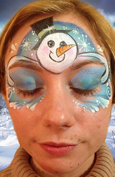 378x583 Snowman Face Paint Design Video Tutorial Face Paint Shop Online - Snowman Face Painting