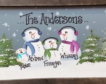 Snowman Family Painting