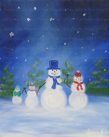 383x480 November 30 The Snowman Family - Snowman Family Painting
